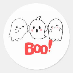 Boe! Halloween-Sticker Leuk en spookachtig decor Ronde Sticker