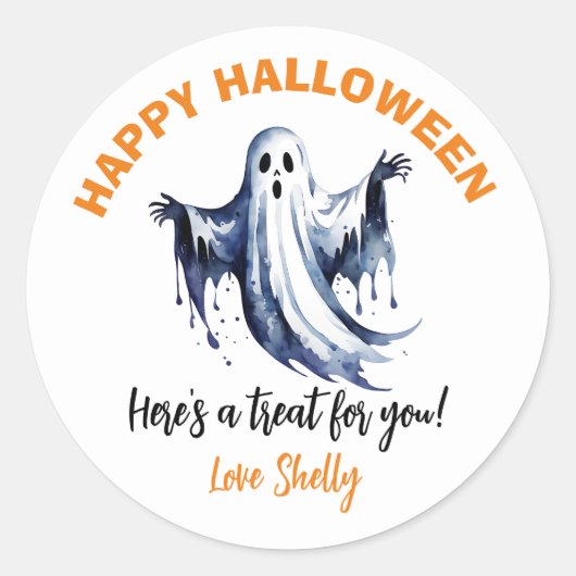Boe! Happy Ghost Halloween sticker (Voorkant)