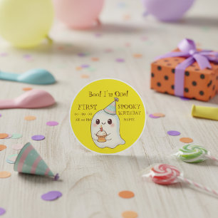 Boe! Ik ben één" Eerste verjaardagskostuum spooky Ronde Sticker