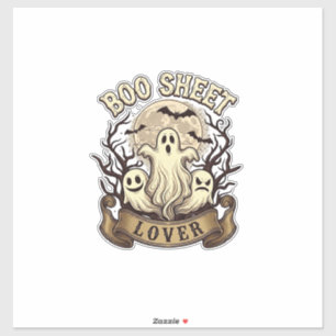 Boe Liefhebber Halloween Geesten Maan Vleermuizen_ Sticker
