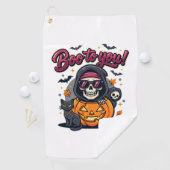 Boe naar Jou Halloween Skelet Pompoen Golfhanddoek (Insitu)