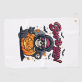 Boe naar Jou Halloween Skelet Pompoen Golfhanddoek (Horizontaal)