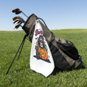Boe naar Jou Halloween Skelet Pompoen Golfhanddoek (Groen)