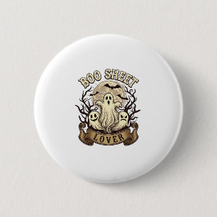 Boe Sheet Geliefde Halloween Geesten Maan Vleermui Ronde Button 5,7 Cm