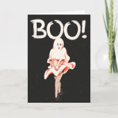 Boe! spookkostuum Halloween Kaart (Voorkant)