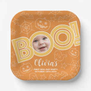 Boe!   Spooktacular Baby Birthday Papieren Bordje