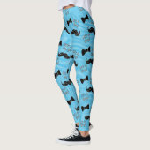 Boe stropdas en Mustache blauwe en witte Leggings (Links)