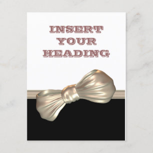 Boe stropdas zwarte witte crème kaart