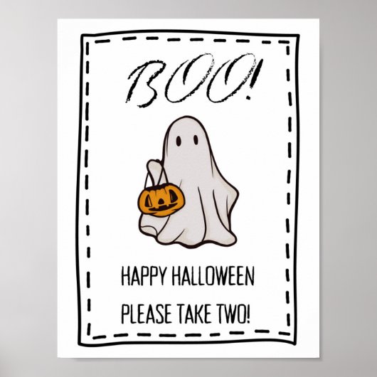 Boe! Trick or treat Snoep kom teken neem 2 Poster (Voorkant)