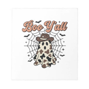 Boe Y'all Westerse Geest Halloween Ontwerp Notitieblok