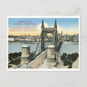 Boedapest 1910 Hongarije vintage Elizabeth Bridge Briefkaart