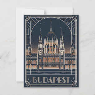 Boedapest art deco vintage briefkaart
