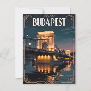 Boedapest art deco vintage briefkaart