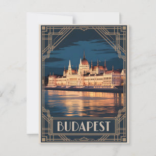 Boedapest art deco vintage briefkaart