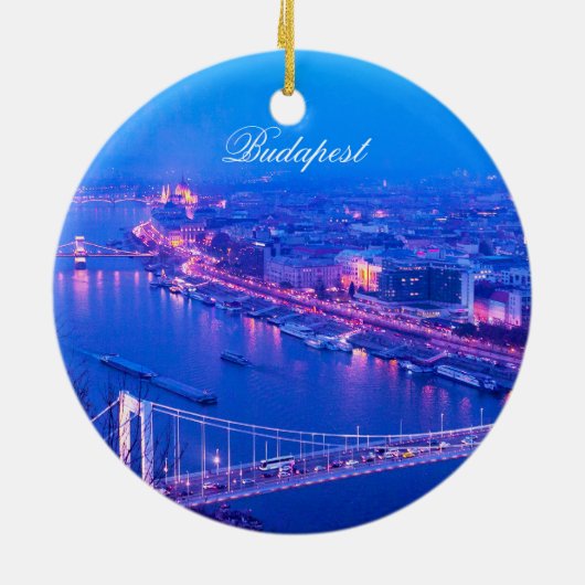 Boedapest bij nacht keramisch ornament (Achterkant)