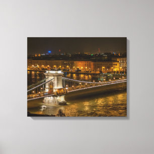 Boedapest Chain Bridge Canvas Afdruk