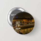 Boedapest Chain Bridge Ronde Button 5,7 Cm (Voorkant /achterkant)