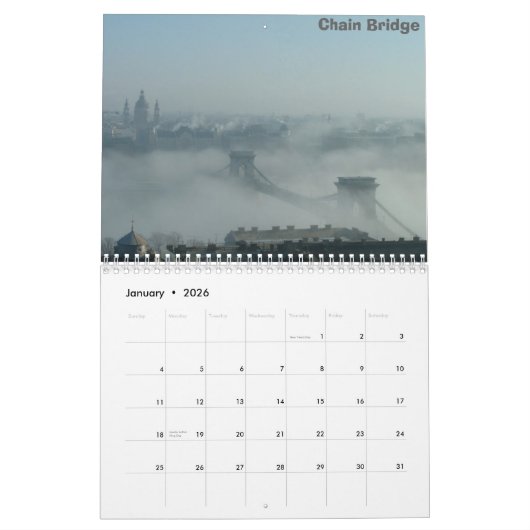 Boedapest en de Donau Kalender (Jan 2026)