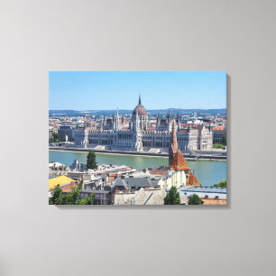 Boedapest Hongaars Parlement uitzicht canvas print