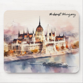 Boedapest Hongarije Aquarel Schilderij Panorama Ui Muismat