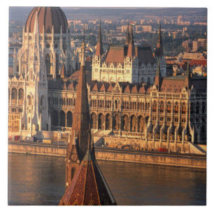 Boedapest, Hongarije, Donau, Parlement Tegeltje