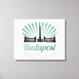 Boedapest, Hongarije, Heroe's Square, magyar poste Canvas Afdruk