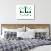 Boedapest, Hongarije, Heroe's Square, magyar poste Canvas Afdruk (Insitu (Slaapkamer))