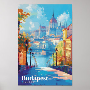 Boedapest Hongarije Kunst Vintage Reizen Poster
