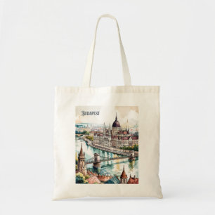 Boedapest Hongarije Parlement Donau Rivier Silhoue Tote Bag
