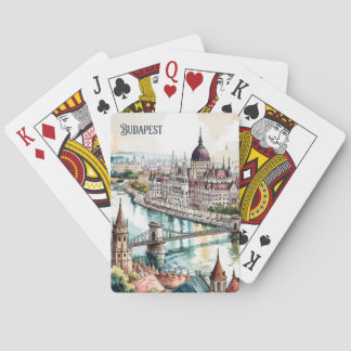 Boedapest Hongarije Parlement Donau Skyline Pokerkaarten