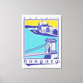 Boedapest, Hongarije, poster Canvas Afdruk