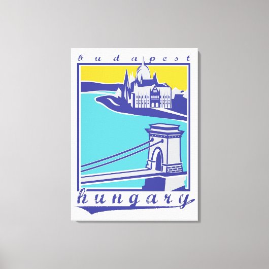 Boedapest, Hongarije, poster Canvas Afdruk (Voorkant)
