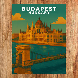 Boedapest, Hongarije Rivier Architectuur Reizen Briefkaart