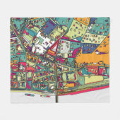 Boedapest, Hongarije | Stadskaart Fleece Deken (Voorkant (Horizontaal))