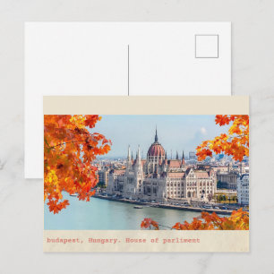 Boedapest Hongarije vintage huis van het parlement Briefkaart