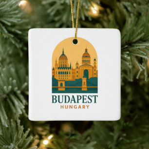 Boedapest Hongarije Vintage Reis Retro Stad Keramisch Ornament