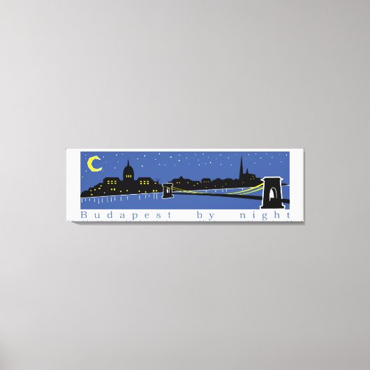 Boedapest - nacht - Hongarije - magyar Canvas Afdruk (Voorkant)