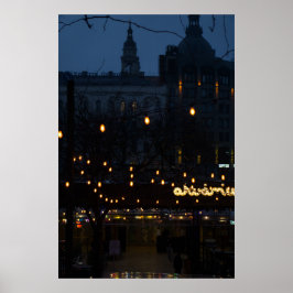 Boedapest Nightfall: Basilica Uitzicht Poster