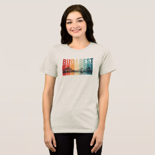 Boedapest Tekst met Silhouet Tri-Blend Shirt