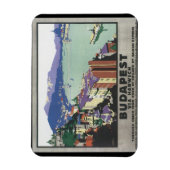Boedapest via Harwich_Vintage Travel Poster Magneet (Verticaal)