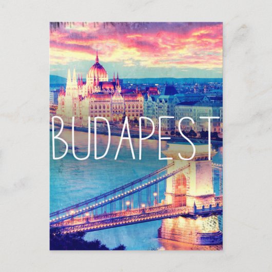 Boedapest - vintage-poster briefkaart (Voorkant)