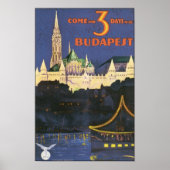 Boedapest Vintage Travel Poster (Voorkant)