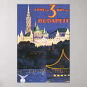 Boedapest Vintage Travel Poster (Voorkant)