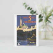 Boedapest Vintage Travel Poster Briefkaart (Staand voorkant)
