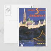 Boedapest Vintage Travel Poster Briefkaart (Voorkant / Achterkant)