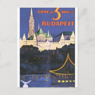 Boedapest Vintage Travel Poster Briefkaart