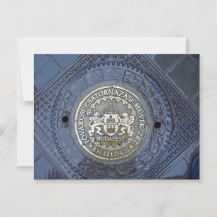 Boedapest wapenschild op een mangat Hoesje Briefkaart