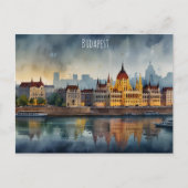 Boedapest waterverf kunst briefkaart (Voorkant)