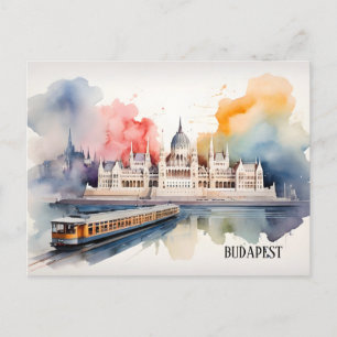 Boedapest waterverf kunst briefkaart