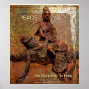 Boeddasava van Mercy觀 菩 薩 W/Tibetan Mantra Poster